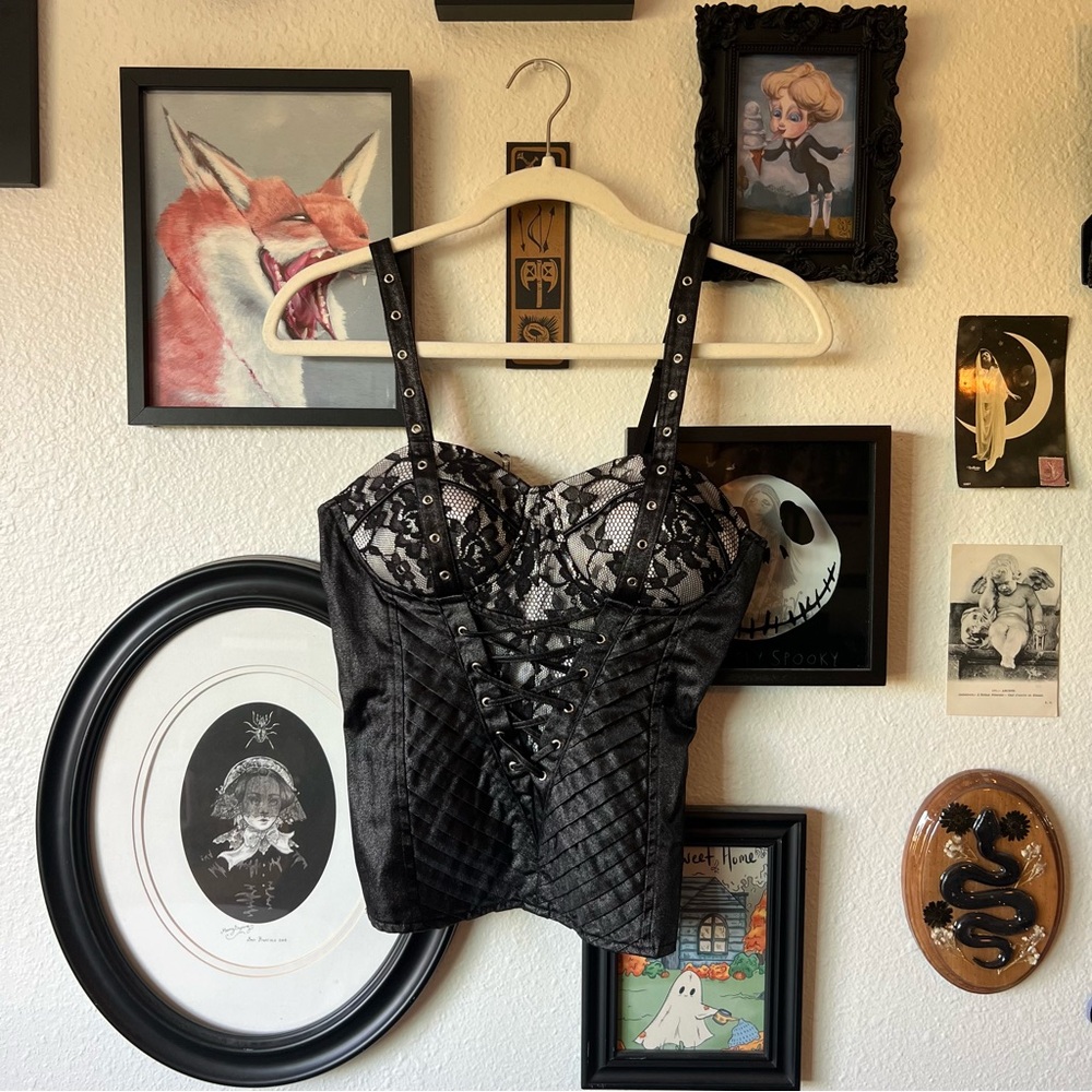 vintage y2k lace bustier corset top
